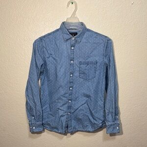 Denim & Flower Light Blue Floral Inspired Print Button-Down Shirt Men’s M